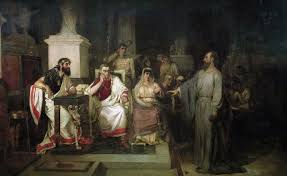 Paul, the Apostle, preaches on Christianity in the presence of King Agrippa, his sister Bernice, and Governor Festus 1875 painting by Vasily Surikov 
