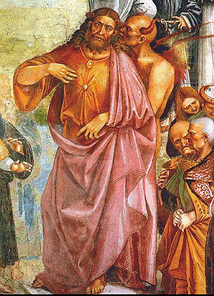 Antichrist and the Devil. Detail from the Deeds of the Antichrist fresco by Luca Signorelli, c. 1501